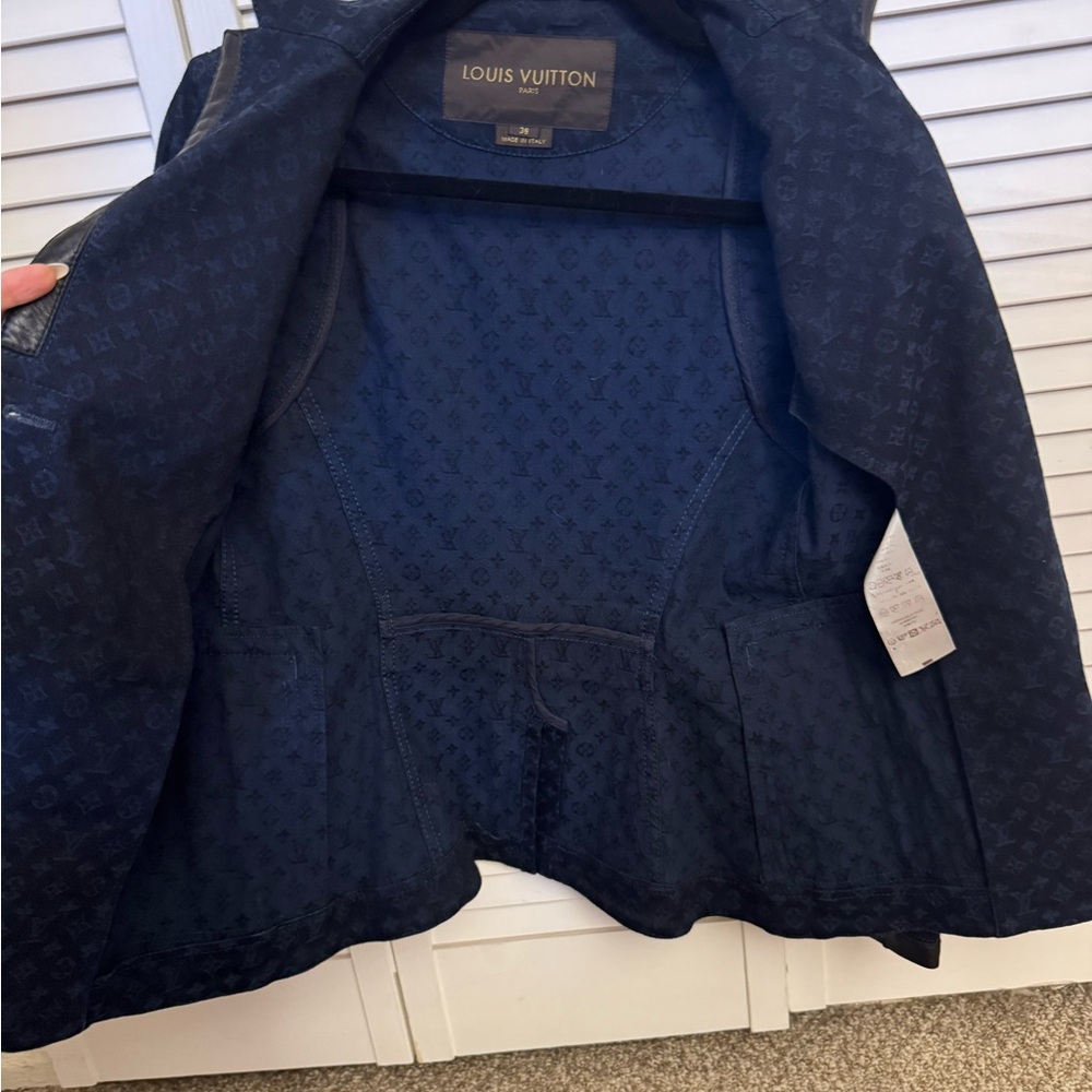 Authentic Louis Vuitton Navy Blue Monogram Jacquard Denim - Picture 9 of 11